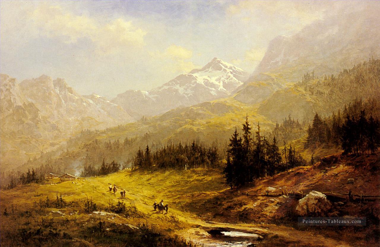 Les Alpes de Wengen Matin En Suisse paysage Benjamin Williams Leader Peintures à l'huile